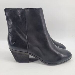 Frye Meghan Bootie 76810 Womens Black Leather Zipper Boots Size 8.5